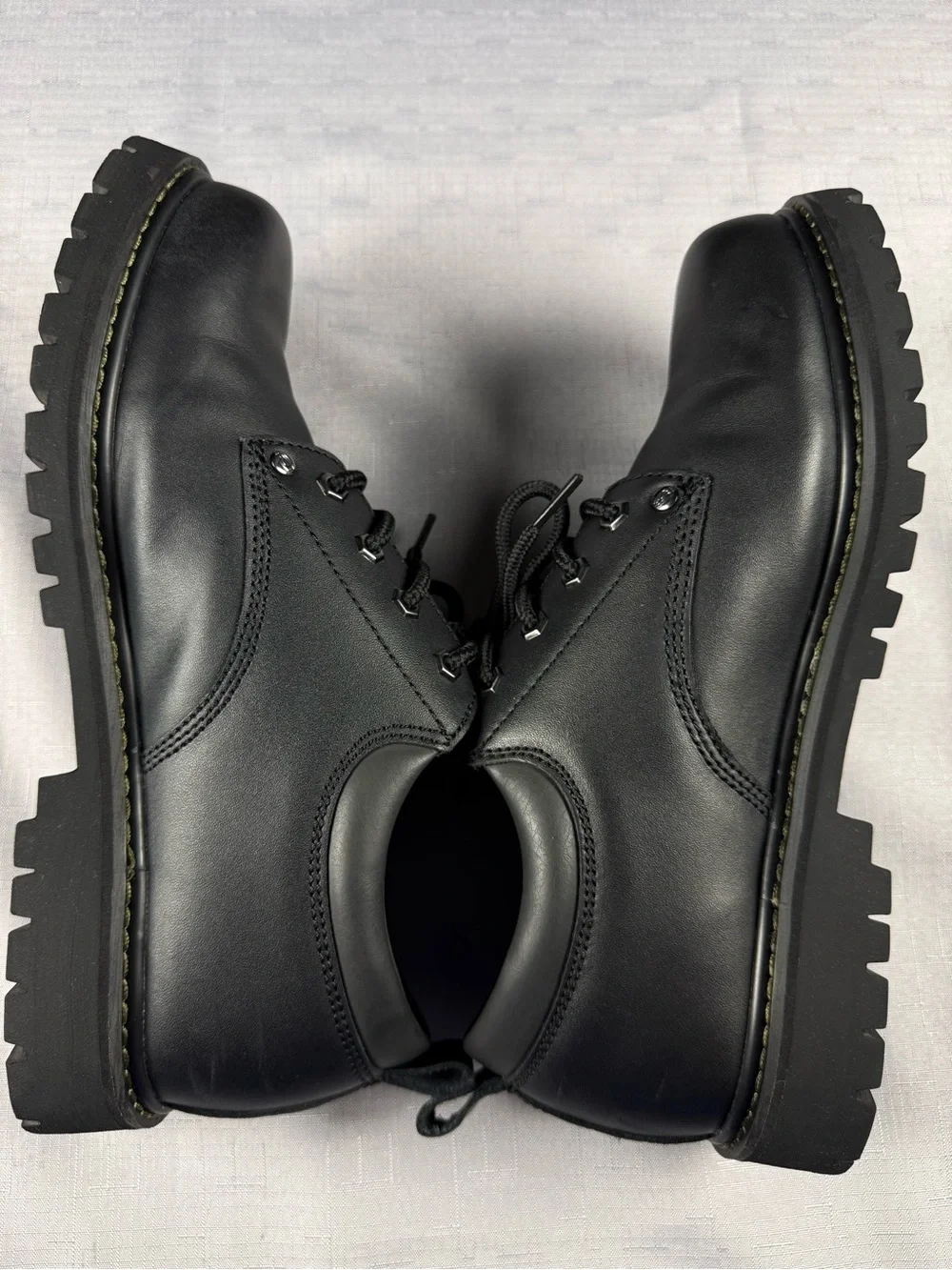 Skechers Men’s Black Leather Oxford Work Shoes  Size 10.5 S/N 60997